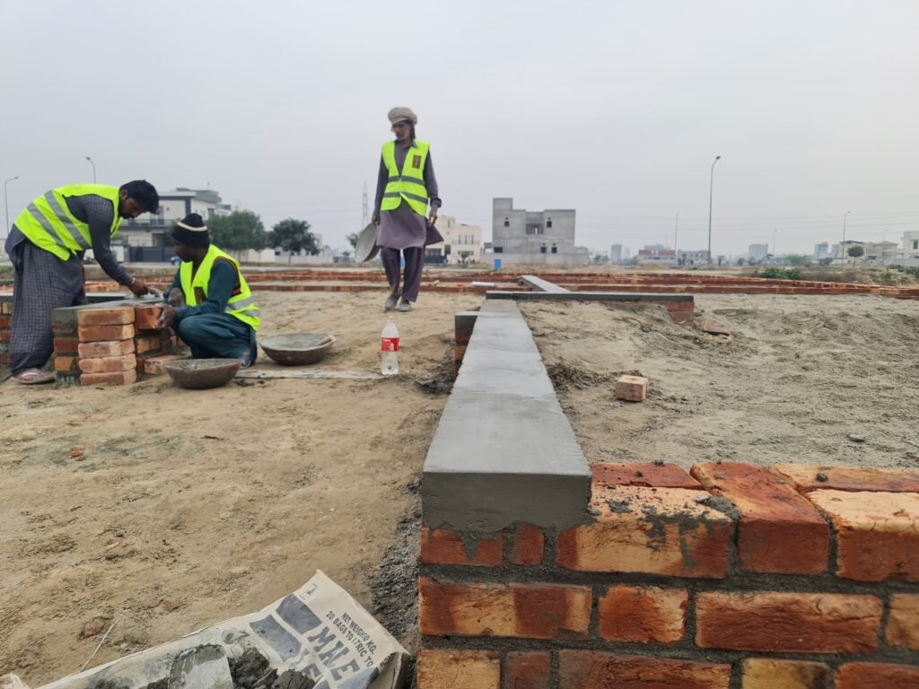 Preparing foundation of 1 kanal house Grey structure