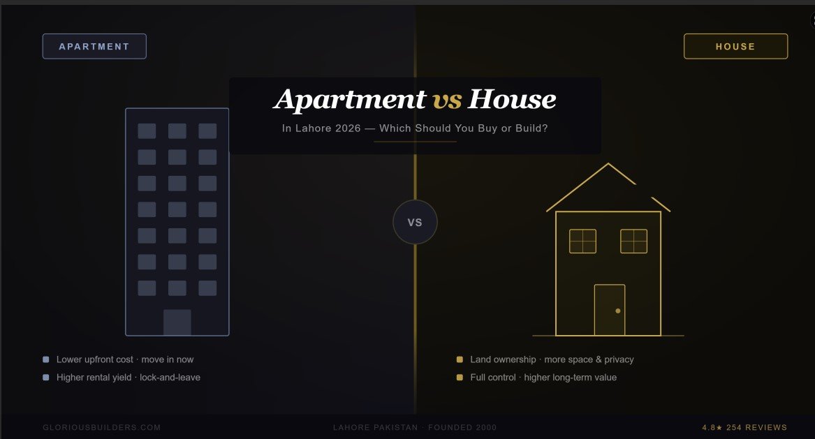apartment vs house in Lahore