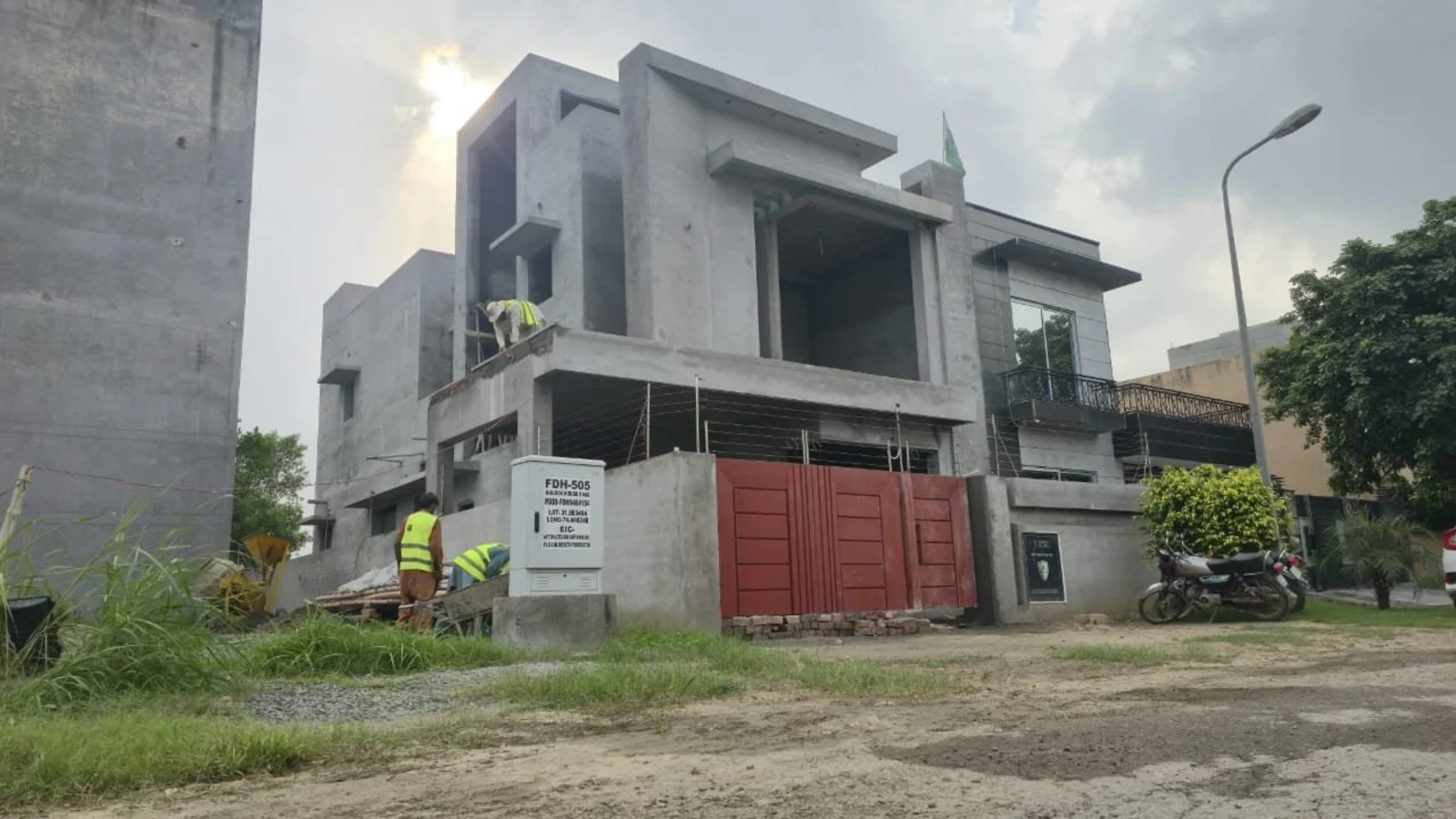 Double-storey house under construction in DHA Lahore by Glorious Builders