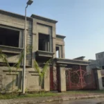 Two-storey house at grey structure stage in Lahore built by Glorious Builders