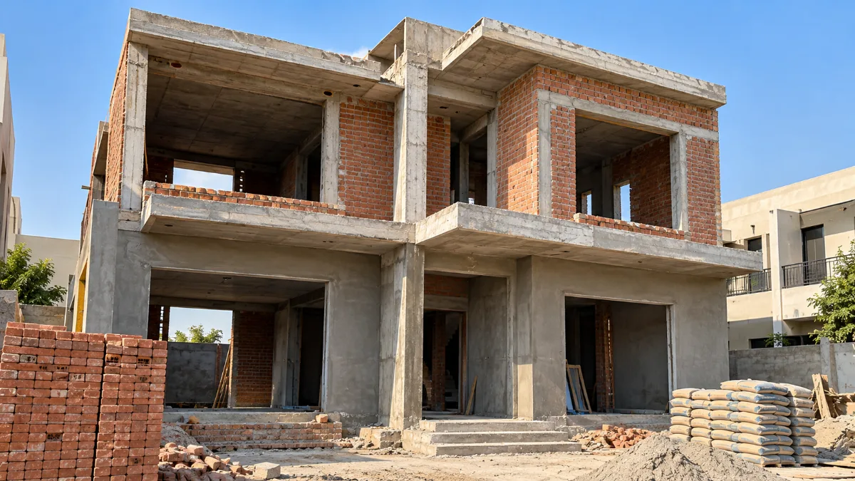 House in Lahore at grey structure stage