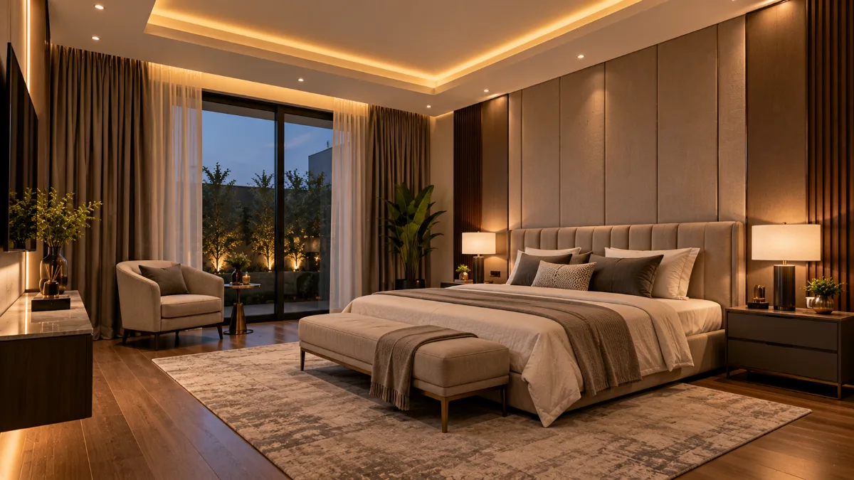 Gypsum false ceiling with cove lighting