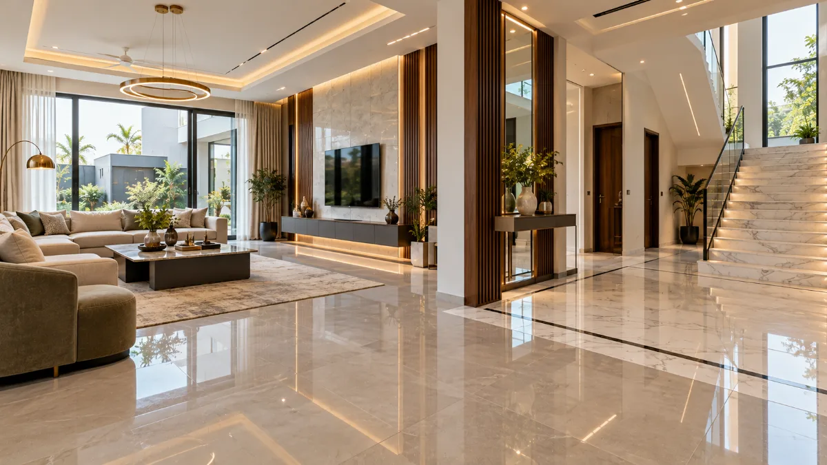 Porcelain and marble flooring options in Lahore