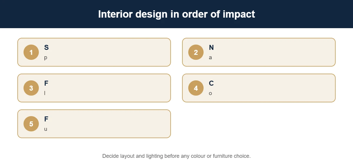 Home interior design elements in order of impact